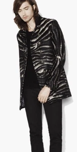 GRAIL New John Varvatos Collection Wool & Mohair Zebra Coat Jacket EU48 US38 - Picture 1 of 16