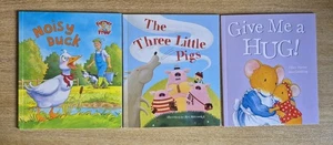 3 X ANIMAL STORYTIME BOOKS - GIVE ME A HUG - NOISY DUCK - THE THREE LITTLE PIGS - Imagen 1 de 2