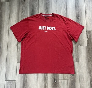 Camiseta Nike “Just Do It” Roja Calce Estándar Dri Fit Manga Corta Para Hombre Talla XXL - Imagen 1 de 10