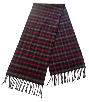 复古 Christian Dior Monsieur 格子条纹矩形围巾 男女皆宜 — 第 1/4 张图片