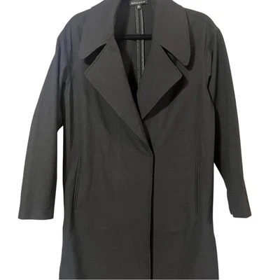 Kendal and Kylie Small Black Midi Long Sleeves Lightweight Coat - Image 1 of 4