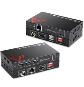 AV Access 4K HDMI USB KVM Extender Keyboard & Mouse Over Network 4KIP100-KVM - Picture 1 of 12