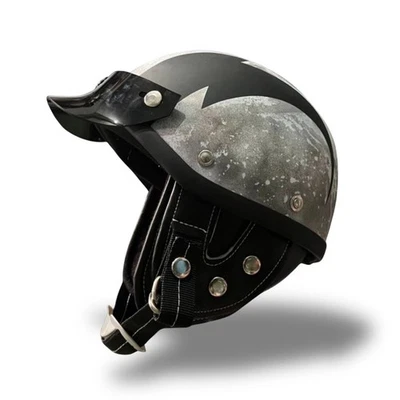 Medio casco estilo retro vintage - pátina corta gráfico casco de motocicleta personalizado Foto 1 de 3