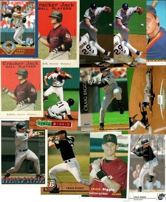 A LOT OF (99) TOPPS FLEER CRAIG BIGGIO BASE & INSERT CARDS HOUSTON ASTROS HOF - Image 1 of 4