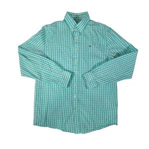 Vineyard Vines Polo Golf Shirt Boys Large (16) Teal Long Sleeve Whale Preppy - Picture 1 of 8