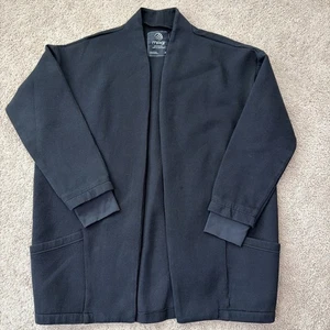 MPG Sweatshirt Strickjacke Damen XL schwarz Reise minimal Basic Komfort offen lässig - Bild 1 von 8