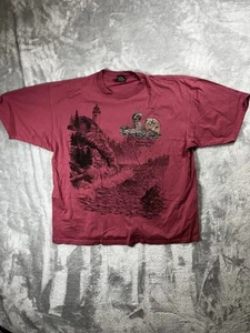 Vintage 90s Otter Shirt Herren 2XL Schwimmen Mendocino Coast Caspar Beach USA - Bild 1 von 10