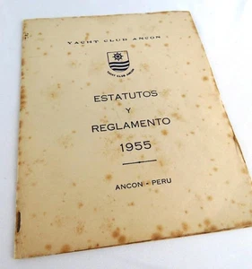 YACHT CLUB ANCON 1955 Estatutos y Reglamentos Ancon - Peru Booklet Vintage Rare - Picture 1 of 7