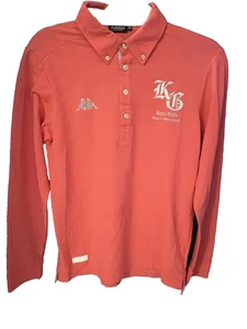 KAPPA Italia Langarm Poloshirt Herren Medium Koralle Logo Stickerei Classic - Bild 1 von 5