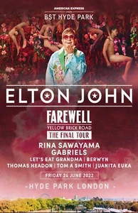 Póster concierto de Elton John 2022 Londres 11 X 17 enmarcado - Imagen 1 de 2