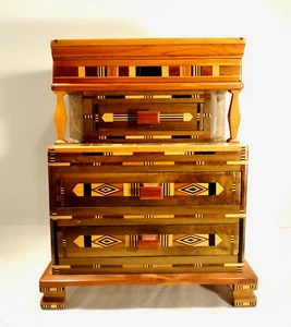 Intarsien Holz Schmuckschatulle von J Gajewski 1969 - Bild 1 von 13