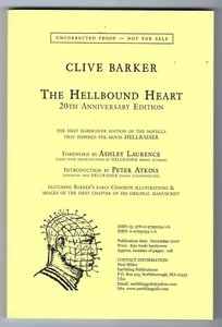 The Hellbound Heart 20th Ann. HC (Earthling 2007) + Uncorrected Proof RARE VHTF! - Picture 1 of 6