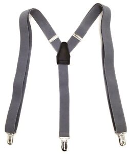 $60 Alfani Men'S Gray & Black Skinny Stretch Elastic Braces Clip-End Suspenders
