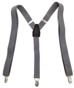 $65 Alfani Men'S Gray & Black Skinny Stretch Elastic Braces Clip-End Suspenders - Picture 1 of 2