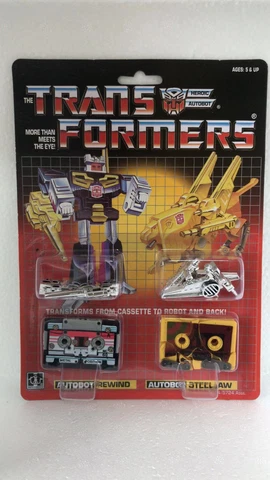 Transformers G1 Autobots cassettes Rewind Steeljaw reissue brand new MISB Cover