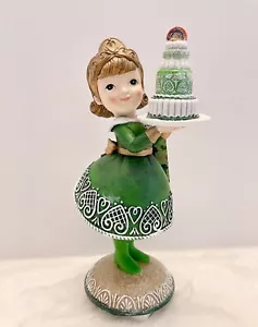 LUCKY LANE St. Patrick’s Day Gingerbread Irish Girl Holding A Rainbow Cake - Picture 1 of 4
