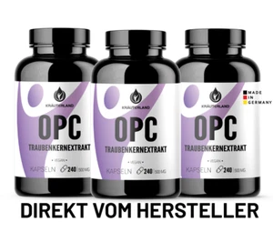 OPC Traubenkernextrakt Kapsel 3x240 Stück, hochdosiert, französische Weintrauben - Bild 1 von 9