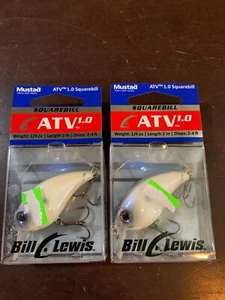 FISHING LURES ATV 1.0 Squarebill 1/4oz. 2" dives 2-4' Lot x2pk Bill Lewis Mustad - Picture 1 of 2