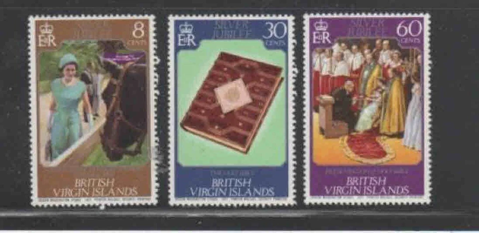 Islas Vírgenes #317-319 1977 QEII JUBILEO DE PLATA COMO NUEVO EN MUY BUEN ESTADO CASI NUEVO O.G Foto 1 de 1