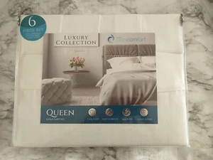 Juego de sábanas Queen High IQ Cool Comfort 6p colección de lujo 1500 hilos NUEVO - Imagen 1 de 16