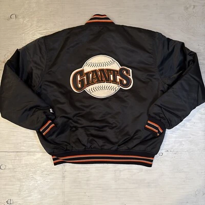 Vintage 90s MLB Starter San Francisco SF Giants Satin Baseball Jacket Sz XL - Image 1 of 4