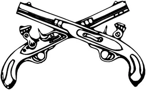 2 Pistols Guns Iron On Transfer For T-Shirt + Other Light & Dark Fabrics #1 - Picture 1 of 2