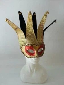 Maschera Venezia uomo con campanelli punte oro - Foto 1 di 1