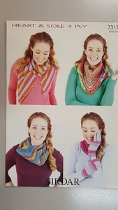 Sirdar Knit & Crochet Pattern #7317 Shawl Scarf Snood Gloves to Make 4 Ply - Picture 1 of 1