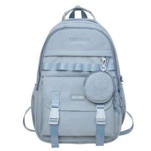 16 In. Large Capacity Clear Solid School Backpack College Travel Casual Bag Girl - Picture 1 of 31