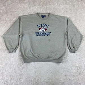 Big Dogs Sweater Adult 2X Brown King Of The Remote Embroidery Long Sleeve Casual - Picture 1 of 10