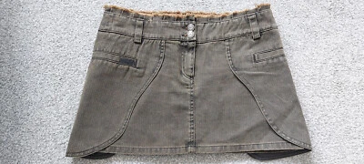 Very short Mango taupe / brown denim skirt. Size Small - Image 1 of 4