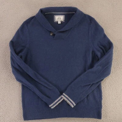 Suéter Jos A Bank Para Hombres XL Azul Algodón Lana Chal Cuello Tejido Gofre Térmico Foto 1 de 4
