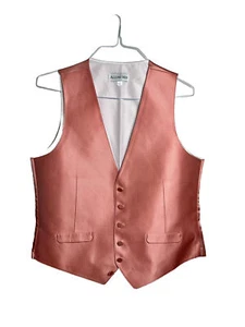 MEN'S M TERRACOTTA FORMAL TUXEDO VEST, TIE, HANKIE& CUMMERBUND SET WEDDING, PROM - Picture 1 of 4