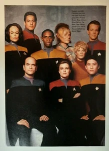 STAR TREK: VOYAGER ~ Full Page Magazine Pinup/Clipping Kate Mulgrew Cast shot - Picture 1 of 1
