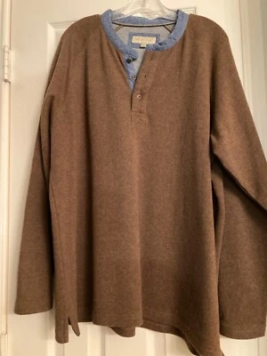 Territory Ahead Men's Sweater XL  Wool / Jersey lining w/ Denim Band Collar - Image 1 of 2