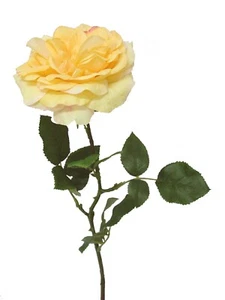 (01421) ARTIFICIAL FLOR INDIVIDUAL GRANDE ROSA AMARILLA - Picture 1 of 1
