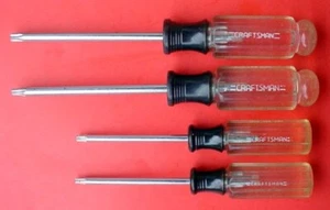 Craftsman Tools 4 piece Lot Torx Screwdrivers T30 T25 T20 T15 41477 41476 41475 - Picture 1 of 19