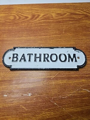 LETRERO DE BAÑO LG HIERRO FUNDIDO -ASPECTO VINTAGE,-7 X 2- Foto 1 de 2