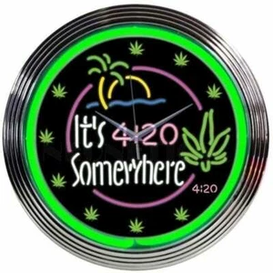 RELOJ DE NEÓN IT'S 4:20 EN ALGÚN LUGAR 8IT420 - Imagen 1 de 1