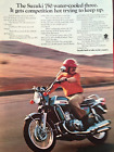 Vintage 1972 Suzuki 750 motorcycle original color ad