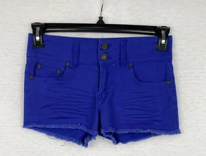 Refuge Womens 2 Chino Low Rise Cut Off Blue Shorts - Picture 1 of 11