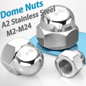 M3 M4 M5 M6 M8 M10 - M24 TUERCAS CÚPULAS HEXAGONALES TUERCAS ABOVEDADAS ACERO INOXIDABLE A2 - DIN 1587 - Imagen 1 de 23