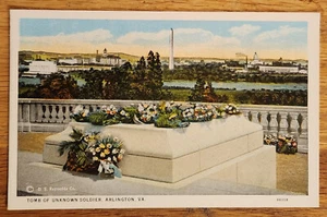 Tumba del Soldado Desconocido Arlington Virginia Postal PC c. 1930s Curt Teich - Imagen 1 de 1