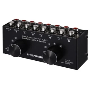 Caja de conmutador de audio RCA estéreo de 6 entradas 2 salidas selector divisor concentrador distribuidor EE. UU. - Imagen 1 de 18