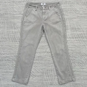 PAIGE Mayslie Straight Ankle Jeans Women's 33" Grey Stretch Denim Pants Weekend - Picture 1 of 17