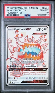 2019 POKEMON SUN & MOON HIDDEN FATES #SV71/SV94 GUZZLORD GX SHINY RARE PSA 10 - Picture 1 of 3