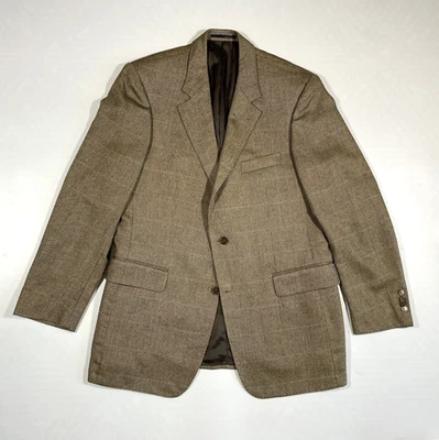 Шерстяной шелковый блейзер BURBERRY London размер 52 в клетку - Изображение 1 из 4