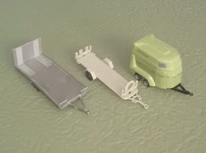 Busch Pferdeanhänger Auto Transportanhänger Anhänger Modell 1:87 H0 Konvolut - Bild 1 von 4