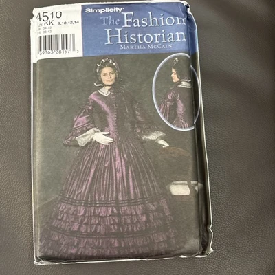 Simplicity Pattern 4510 Sz 8-14 Historian Civil War Era Dress Costume Uncut - Image 1 of 3