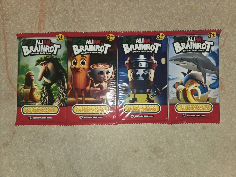 3 件装 2025 意大利 Brainrot 卡 游戏 罕见 卡 Brain Rot 包 通用 全新  — 第 1/1 张图片